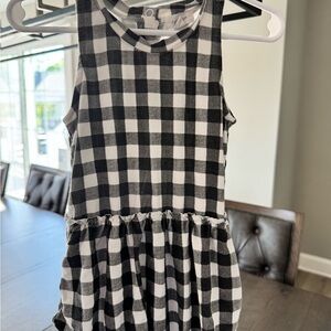 Black and White Checkered skirted romper